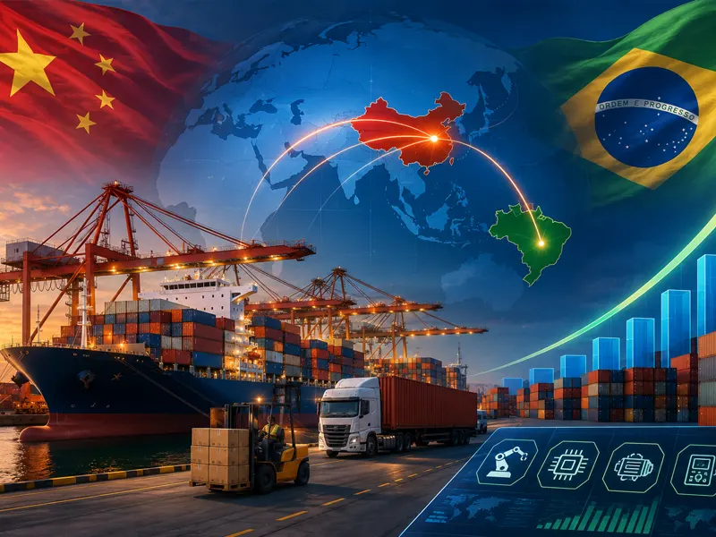 Recorde nas Importações: Brasil amplia compras da China em 11,5% em 2025
